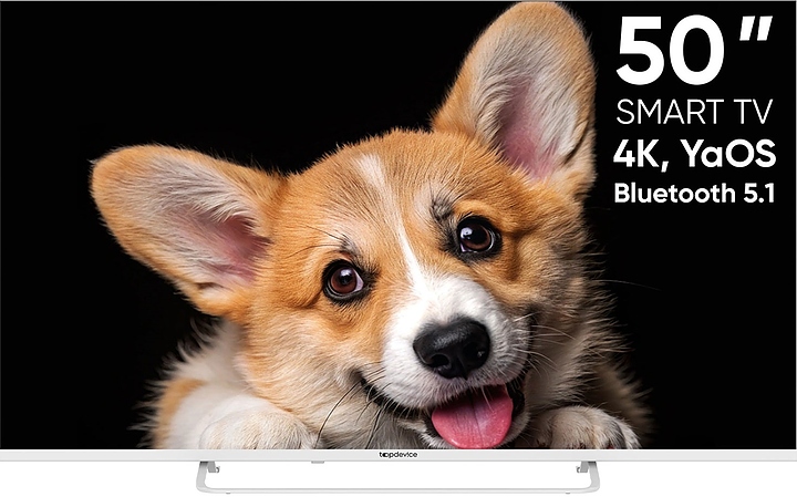 Телевизор Topdevice 50" CS03 4K UHD, Smart TV YaOS (TDTV50CS03U_WE) белый