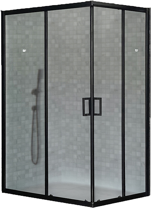 Уголок душевой Royal Bath RB HPD-C-BL 110x80x185 см, матовое, чёрный профиль