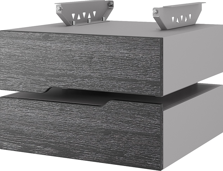 Тумба подвесная КОБОР T-2 aluminum/glazed