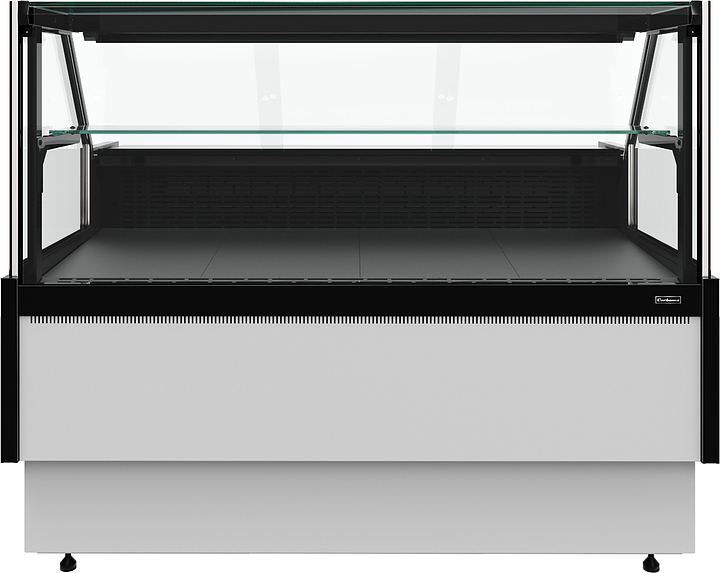 Витрина холодильная Carboma Praia 2 GC85 SV 1,25-1 версия 2.0 (с боковинами 9006-9005)