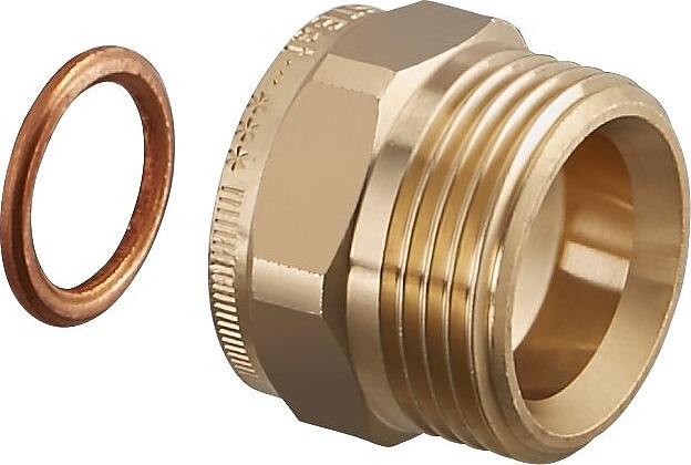 Переходник Oventrop Cofit S 1503053, PN 10, G 5/8" (ВР) - G 3/4" (НР), с плоским уплотнением, бронза