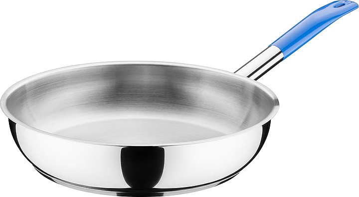 Сковорода MGSteel 79188 3 л d=28 см h=6 см (нерж. сталь) с синей ручкой (винил)