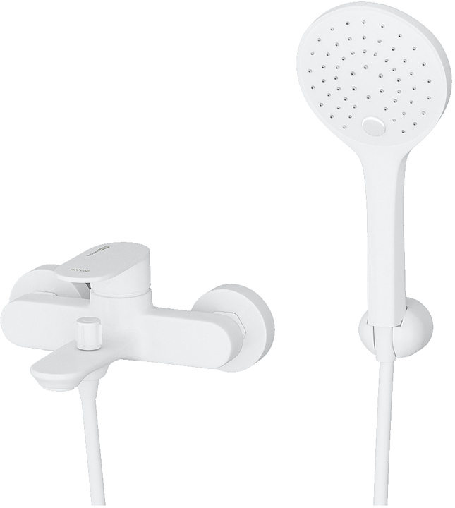 Смеситель для ванны с душем Wasserkraft Mindel 8501 белый soft-touch