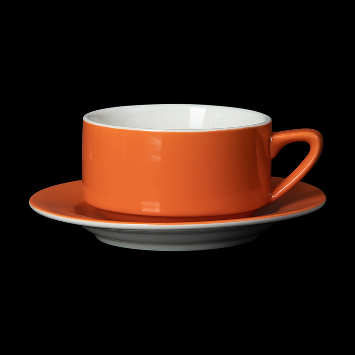 Чайная пара Corone Gusto 7926/7927 300 мл (фарфор) оранжевая