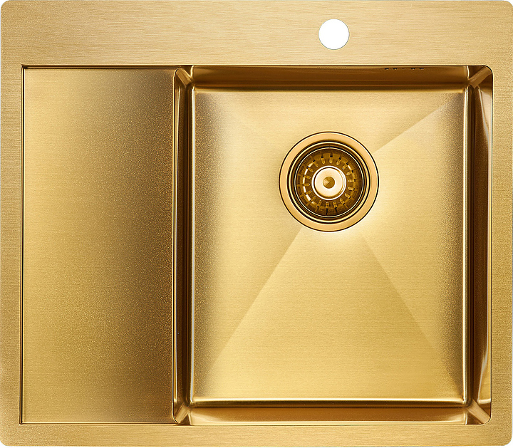 Мойка кухонная Paulmark Flank PM225951-BGR брашированное золото, правая