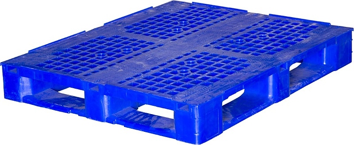 Паллет универсальный ТАРА.РУ IR 1210P-5R 1200х1000х157 мм (перфорированный на 5 полозьях) синий