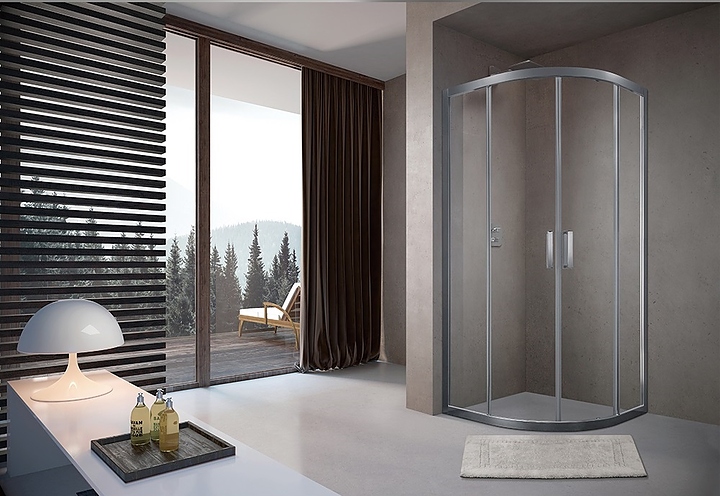 Уголок душевой Terminus Соренто 6ES100х100C 100х100х200 см, прозрачное стекло, профиль хром