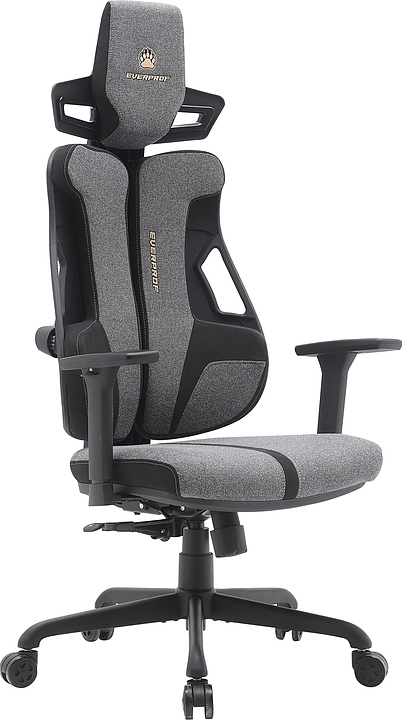 Кресло геймерское Everprof Serval S (ткань) черно-серое