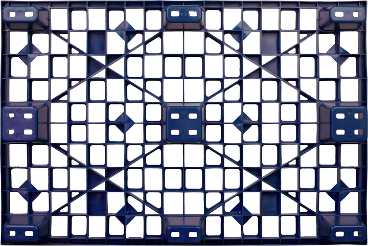 Паллет ТАРА.РУ TR 1208 L BC 1200x800х160 мм (перфорированный на 9 ножках) синий