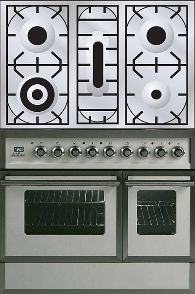 Газовая плита с духовым шкафом ILVE QDC-90W-MP