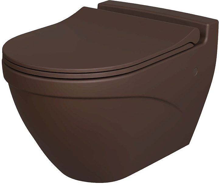 Унитаз подвесной с крышкой-сиденьем Ambassador Nord 133T20601-132T20601S коричневый матовый