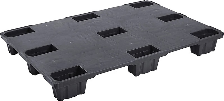 Паллет ТАРА.РУ IR 1208S-9L 1200x800х135 мм (сплошной на 9 ножках) черный