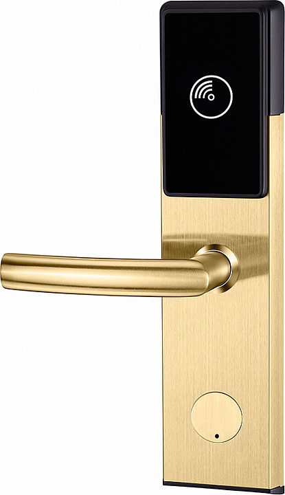 Замок электронный автономный NORWEQ iCLASSIC MF, ручка Practical 5, с цилиндром, отделка золото, левый