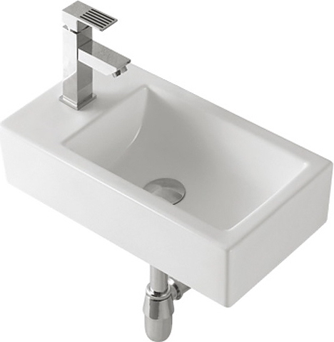Раковина подвесная Mira MR-4121R 41х21 см, с отв. под смеситель, правая, керамика