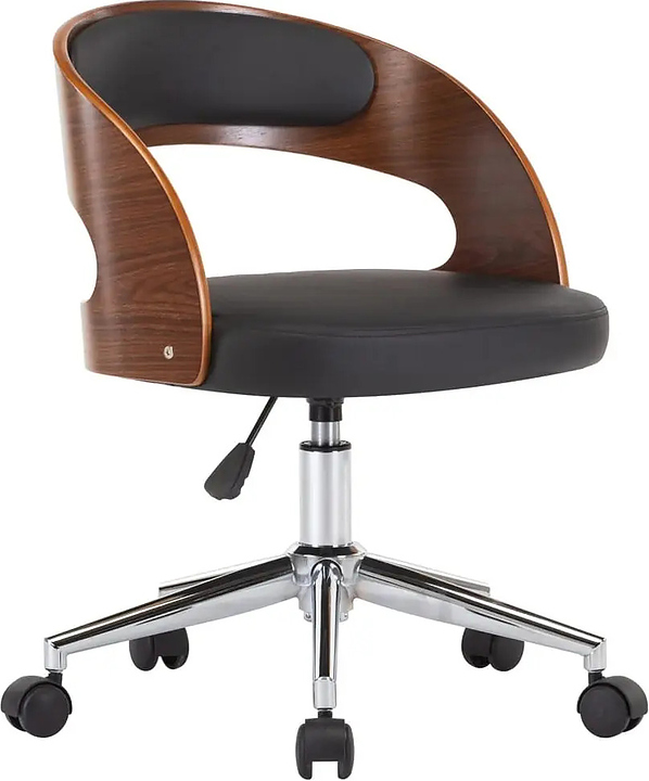 Стул компьютерный Hesby Echo (полимер / фанера / металл) черный / коричневый / хром