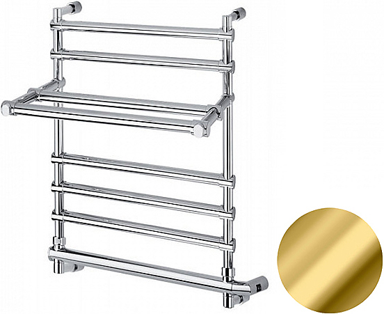 Полотенцесушитель водяной Margaroli Sole 370-552 BOX GOLD с полкой, золото