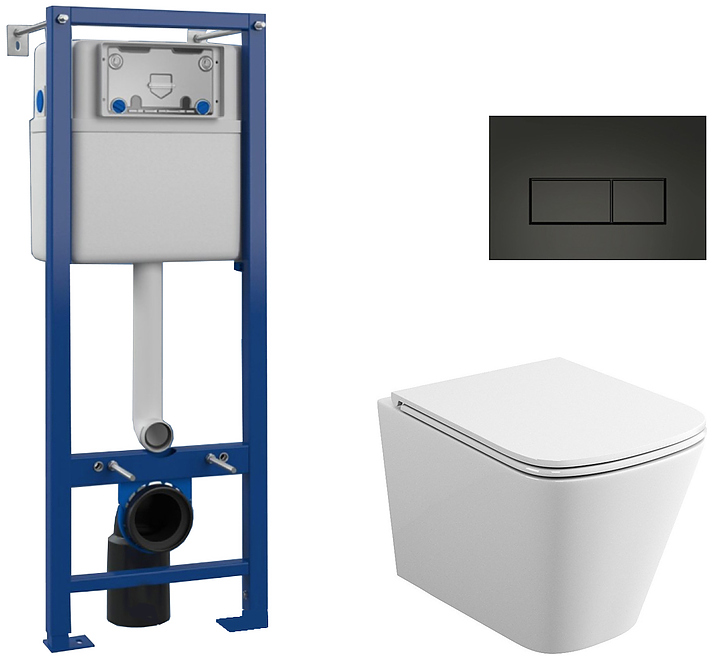 Унитаз подвесной с инсталляцией, клавишей смыва и сиденьем Maretti Umbria UM76UM56052 белый