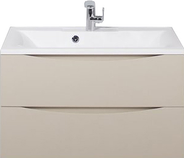 Тумба с раковиной BelBagno MARINO-800-2C-SO-CO-P + BB800/450-LV-MR-PR перелив слева, бежевый матовый