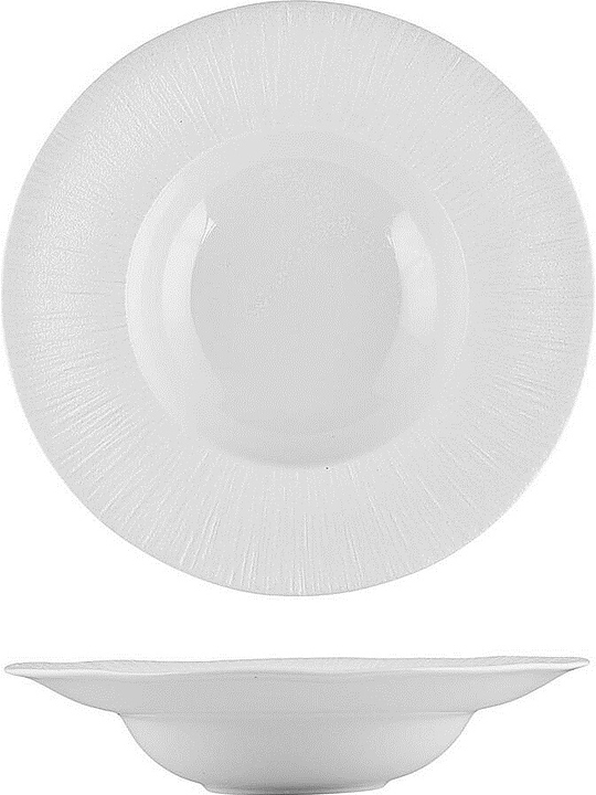 Тарелка глубокая P.L. Proff Cuisine Frost White Moon ZA0387-11-ME 420 мл d=28 см h=6,3 см (фарфор) белая