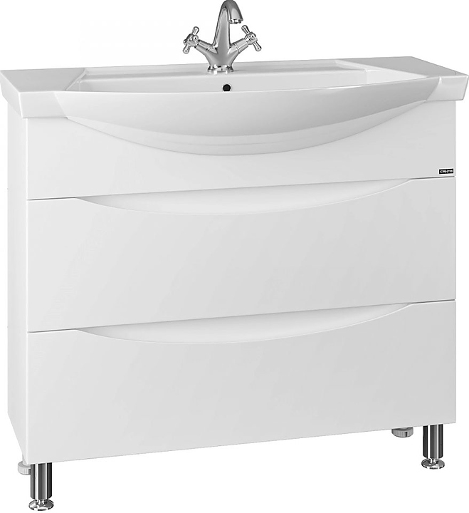 Тумба под раковину СаНта Сатурн 95 напольная, 2 ящика