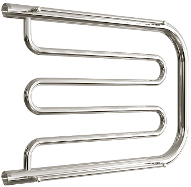 Полотенцесушитель водяной Двин 4627085927754 D 50/80 1" К0 с 2 полками, полированный