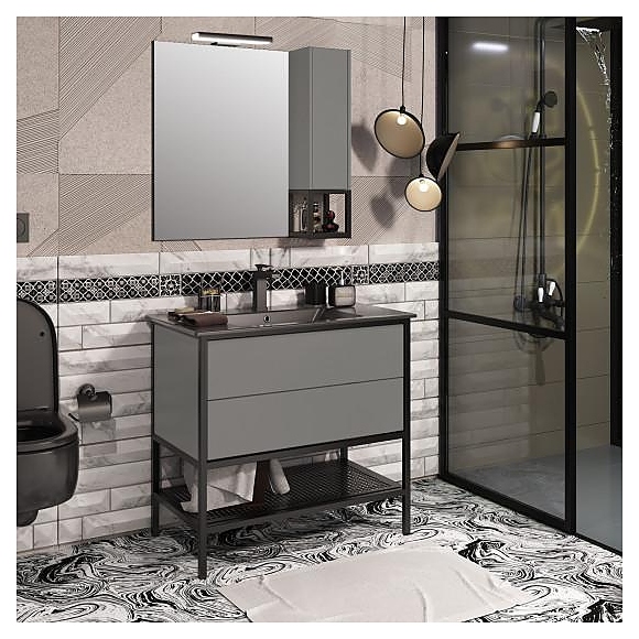 Гарнитур напольный OPADIRIS Треви 90, 5 предметов, серый матовый