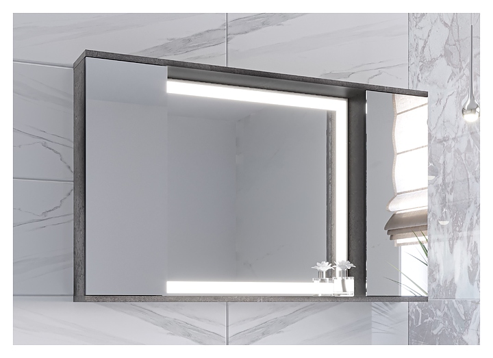 Шкаф зеркальный Stella Polar Дэрри 100 SP-00001039 серый