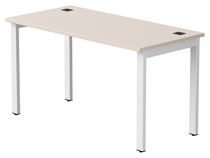Стол офисный Everprof EVO 1380х670х755 мм (ЛДСП / металл) кашемир / белый