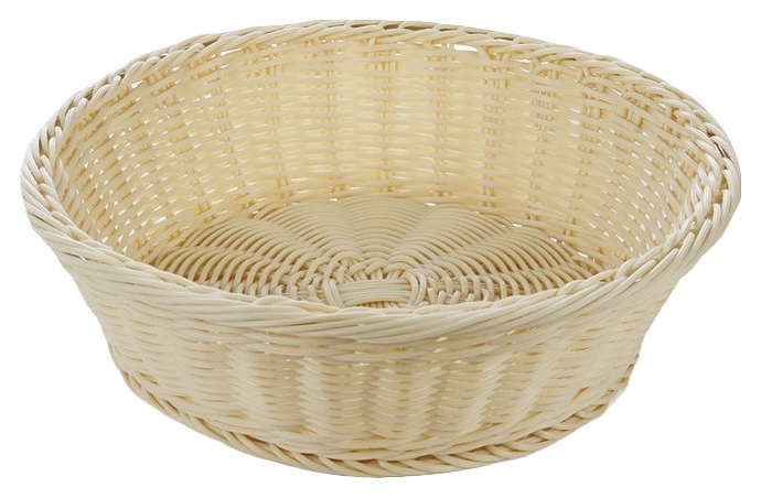 Корзинка плетеная Luxstahl Beige 2266 Ø 36 см h=10 см (пластик) круглая бежевая