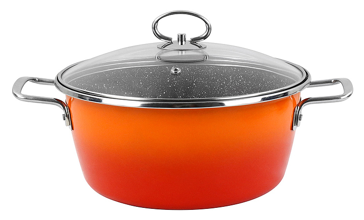 Кастрюля Vitrinor Dragon Piedra 24 с крышкой, низкая