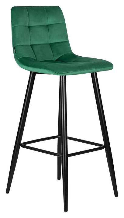 Стул барный DOBRIN 8078-LML NICOLE (зеленый велюр, черный матовый)