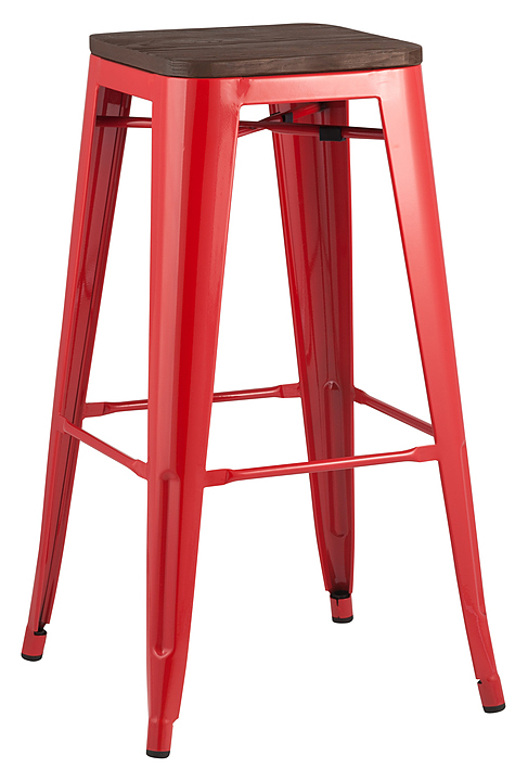 Стул барный Stool Group TOLIX WOOD красный глянцевый