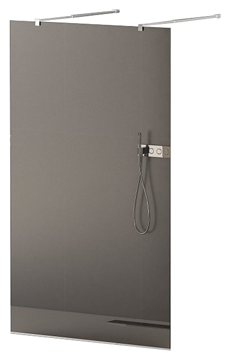 Перегородка душевая CEZARES LIBERTA-L-2-120-GR-Cr 120х195 см, стекло графит, профиль хром