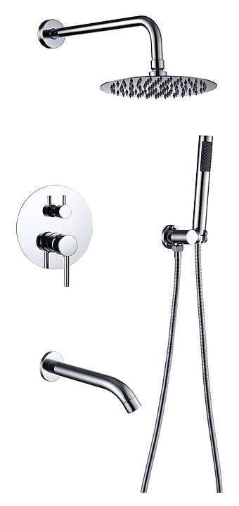 Душевая система встраиваемая Профсан ПСМ-ST-03 с изливом, ручным и тропическим душем, хром