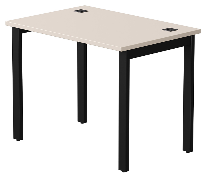 Стол офисный Everprof EVO 980х670х755 мм (ЛДСП / металл) кашемир / черный