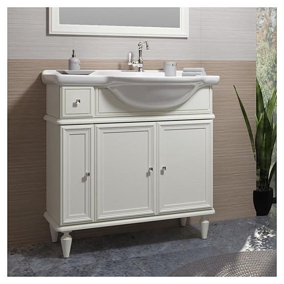 Тумба напольная под раковину OPADIRIS Санрайз 90 Z0000006354, правая, слоновая кость