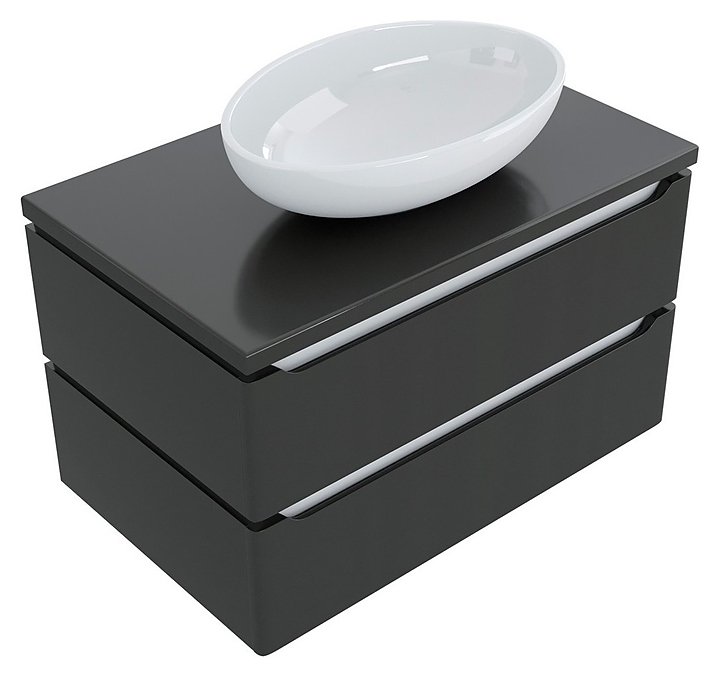 Тумба под раковину Mixline Виктория-80 белый, софт графит