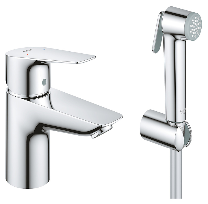Смеситель для раковины и биде Grohe BauEdge New 23757001 с гигиеническим душем