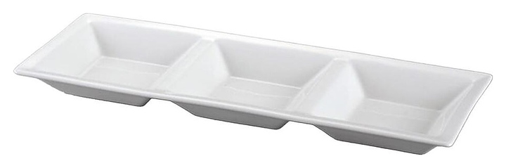 Менажница P.L. Proff Cuisine F1078-12.5 30,8х11 см h=2,5 см 3 отделения (фарфор) белая