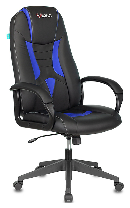 Кресло игровое Бюрократ VIKING-8N/BL-BLUE черный/синий искусственная кожа