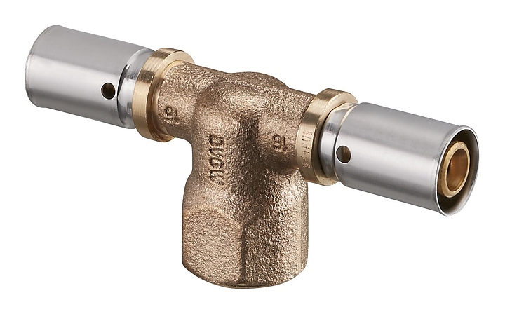 Пресс-тройник с переходом Oventrop Cofit P 1513655, PN 10, 40 мм - Rp 1