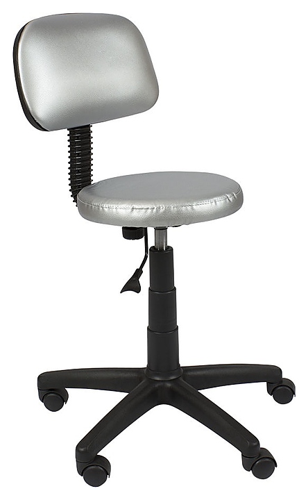 Стул мастера МЭДИСОН АСТЕК низкий со спинкой на пластиковом пятилучье, серебро