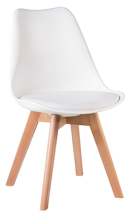 Стул обеденный DOBRIN 635PP-LMZL JERRY SOFT (белый, светлый бук)