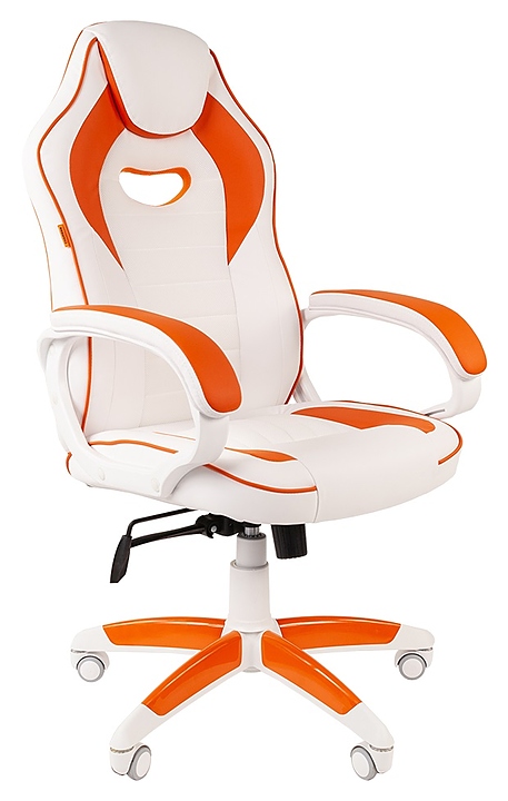 Кресло игровое Chairman GAME 16 WHITE, бело-оранжевое
