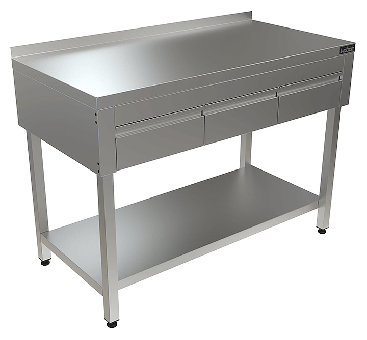 Стол с выдвижными ящиками и полкой КОБОР СПБЯ-120/70/П