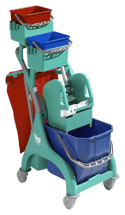 Тележка уборочная TTS Nick Plus 30 многофункциональная с отжимом Dry