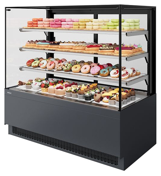 Витрина кондитерская Chilz VETE II KUB 60 черный муар, металлик