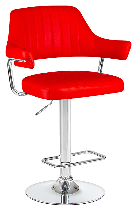 Стул барный DOBRIN 5019-LM CHARLY (красный, хромированная сталь)