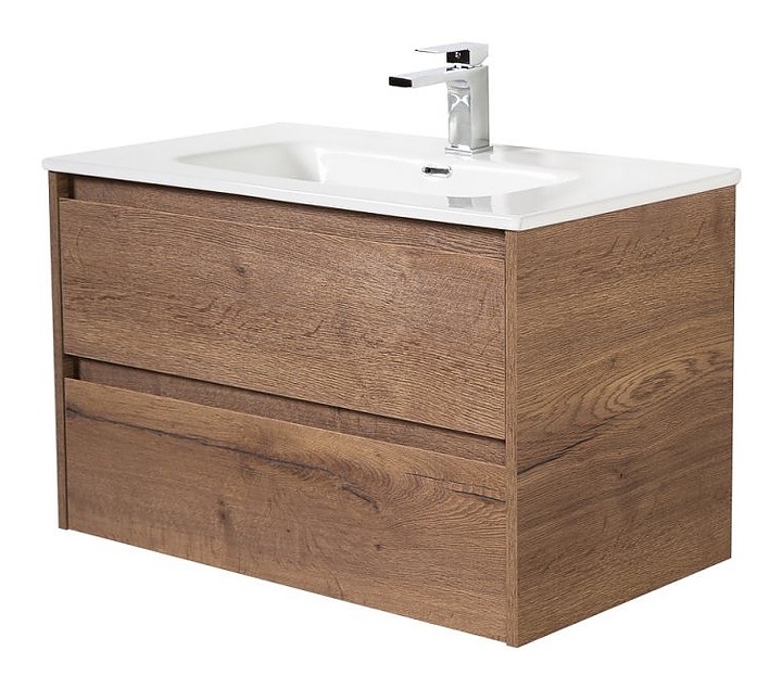 Тумба с раковиной BelBagno KRAFT-1000-2C-SO-RT + BB1000ETL дуб табак