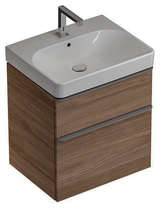 Тумба с раковиной Geberit Smyle Square 500.229.01.1+500.352.JR.1 60 см